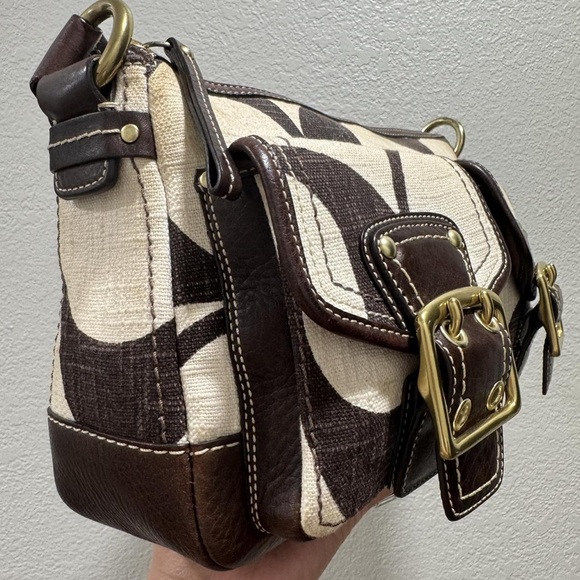 Brown and Cream Women's Bag - Picture 3 of 5